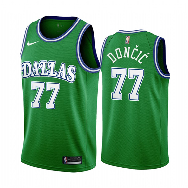 Men's Dallas Mavericks #77 Luka Doncic 2020 Green NBA Classic Edition Stitched Jersey